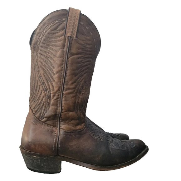 Laredo Cowboy Boots Brown Leather Mens 9 EE - Picture 1 of 5
